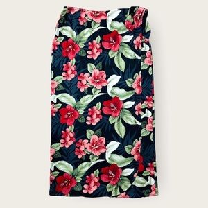 Silk Floral Wrap Skirt